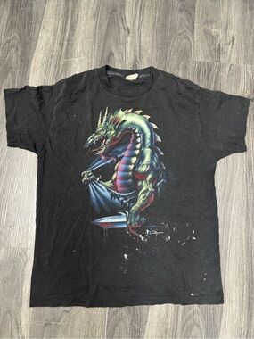 1989 JAS Enterprises Dragon Single Stitch T-Shirt Black Medium Grail Piece